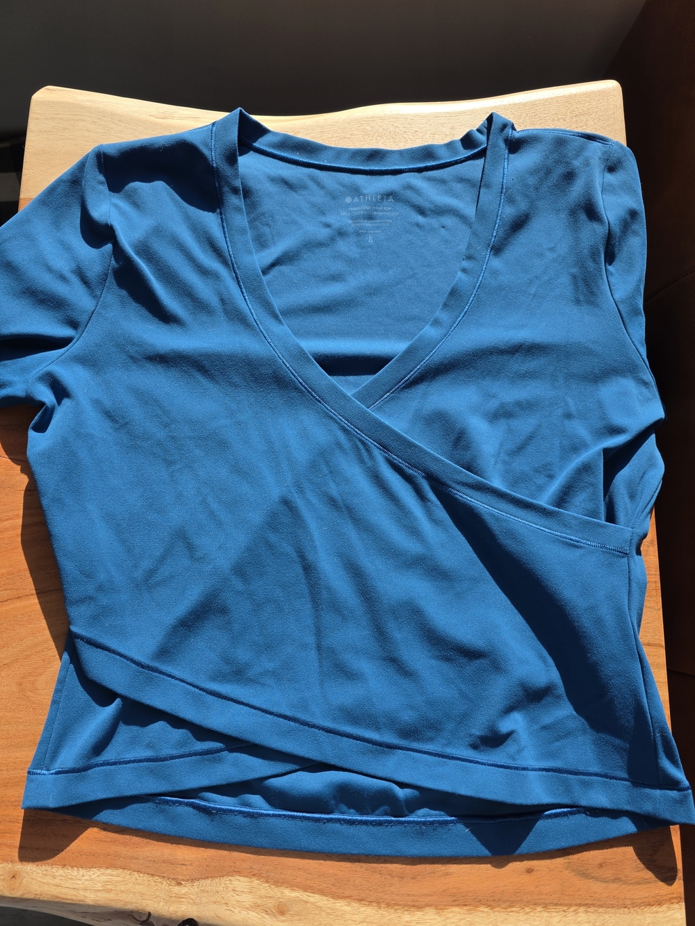 Athleta Dark Lapis Blue Transcend Wrap Top